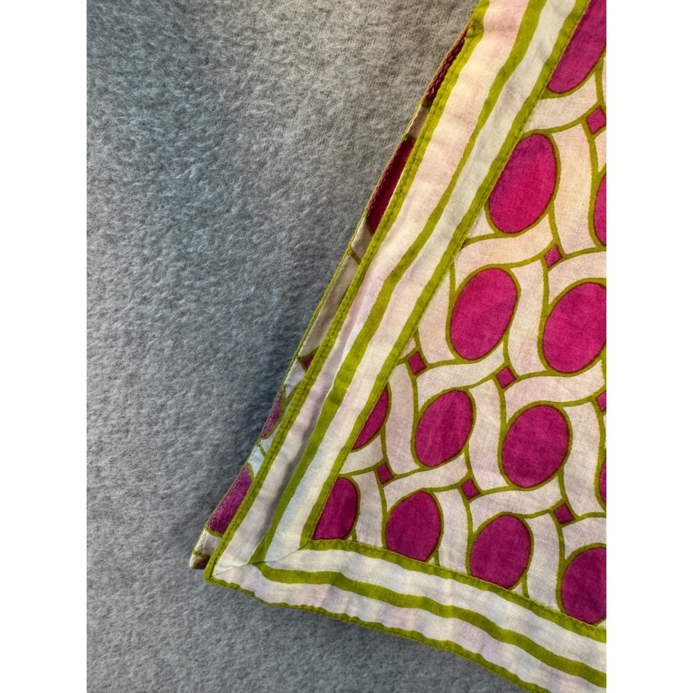 Gretchen Scott Designs Pink Lime Green Geometric Cotton Tunic Top Women Small - Picture 6 of 11